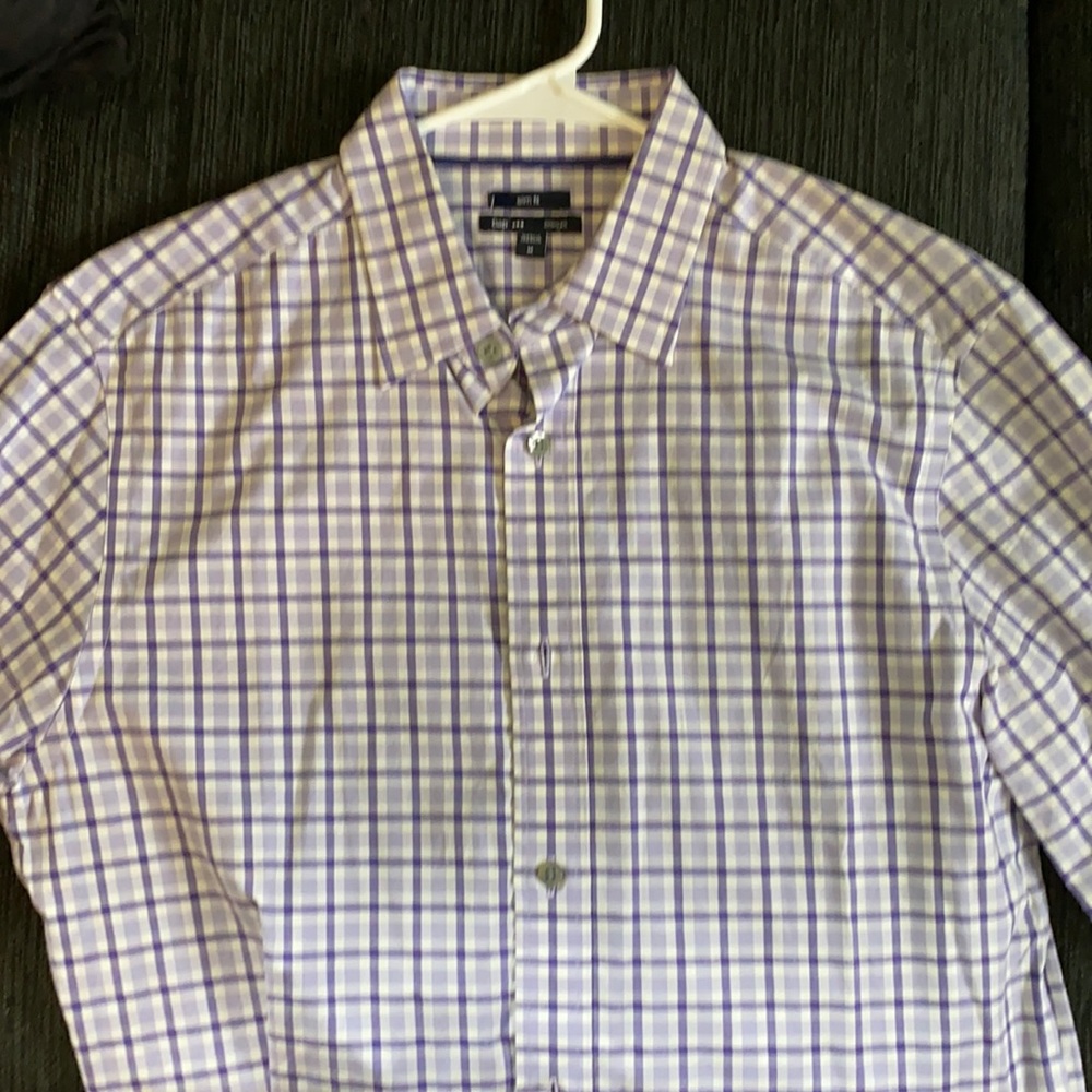 GAP Purple Gingham Slim Fit Button Down Shirt